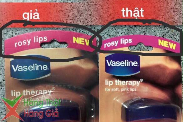 Chữ "Rosy Lips" trên son Vaseline